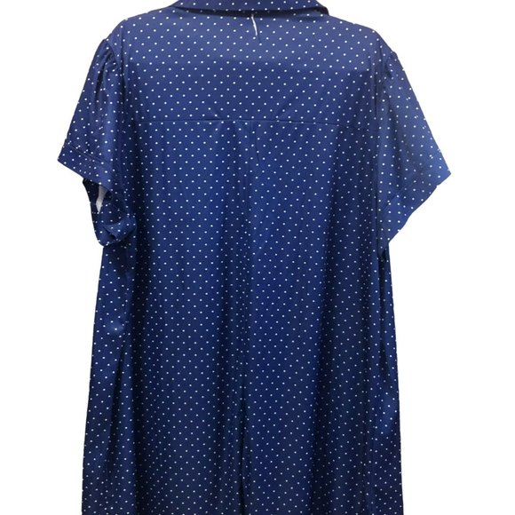 Bridge Gate Polyester Nightgown Sz B8 Blue w/Poka Dots Grandmacore - Picture 5 of 7